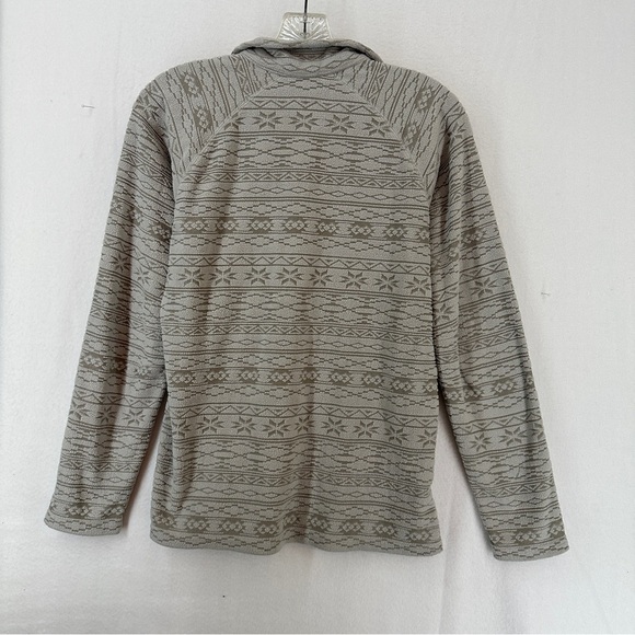 Eddie Bauer Quarter Zip Patterned Pullover Sweater Womans Size S Gray - Picture 7 of 12